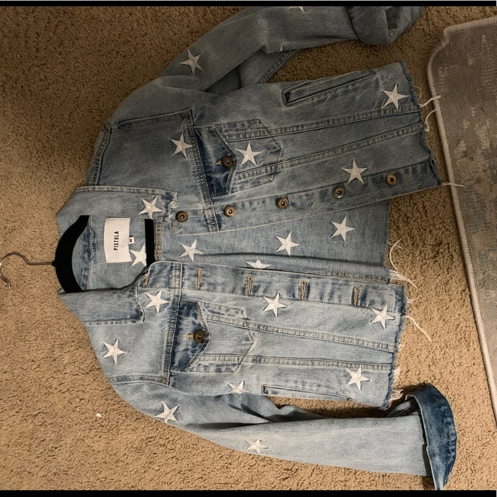 Pistola blue jean jacket W stars! Size M